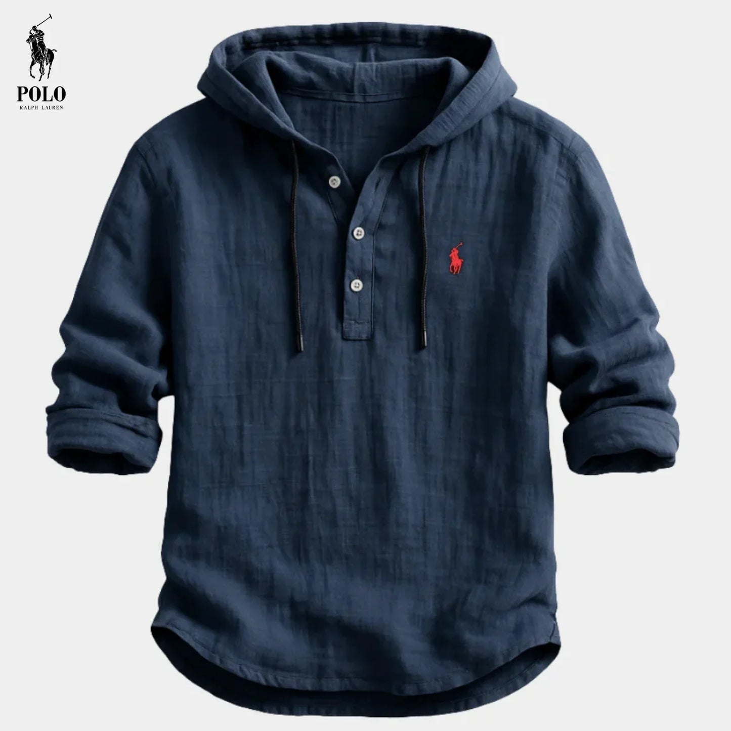 Relaxed Fit Linen Hoodie Shirt for Men