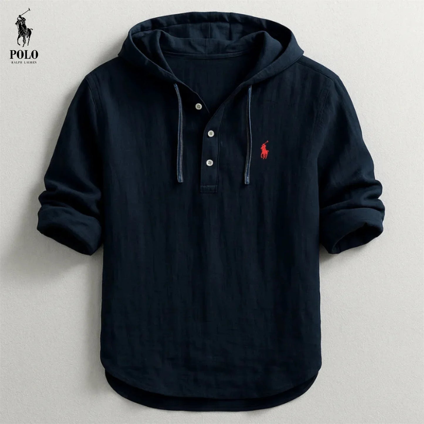 Relaxed Fit Linen Hoodie Shirt for Men
