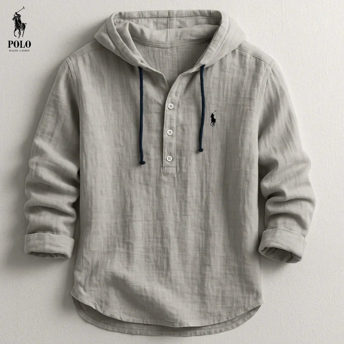 Relaxed Fit Linen Hoodie Shirt for Men