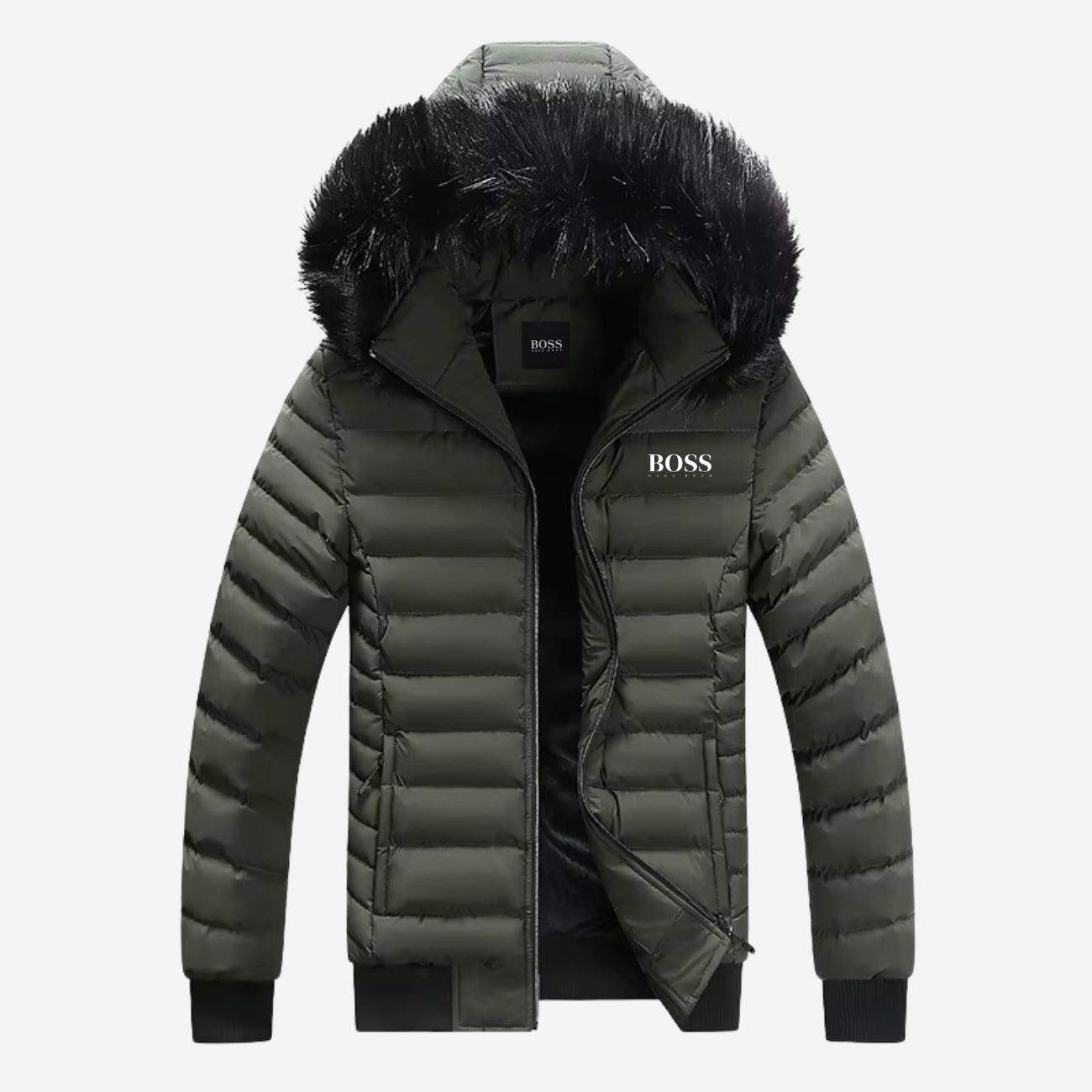BSS | Down jacket with fur collar